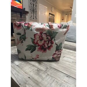 Wildfox Floral Canvas Tote Bag Pink Red Rose Print Knotted Handle Large Shopper